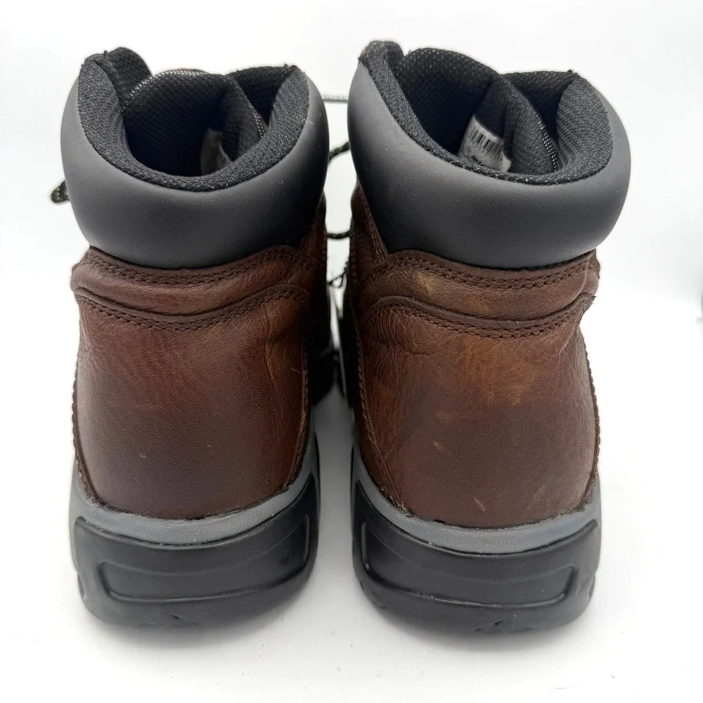 Michelin Mens‎ 12W HydroEdge Steel Toe Work Boots Brown Waterproof Oil Resistant
